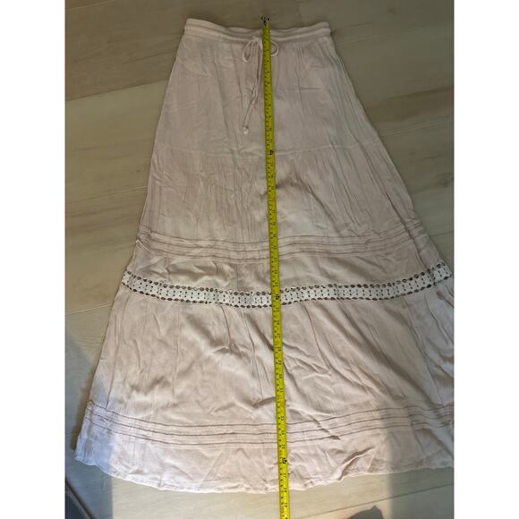 Lost + Wander Light Pink Boho Maxi Skirt | Coastal Cowgirl Romantic Core M - Picture 6 of 6